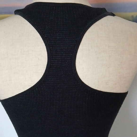 Aura Black Racerback Ribbed Bodysuit - Picture 4 of 6
